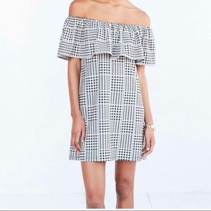 Urban Outfitters Cooperative brand off the shoulder checked dress